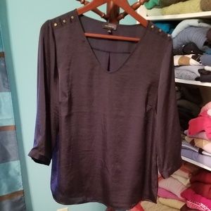 The Limited 3/4 Sleeve Navy Blue Blouse